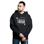 Techni Stacked Unisex Black Hoodie Hoodie
