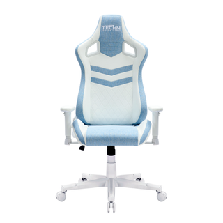 Pastel Blue and White Gaming Chair-Front View, No Pillow