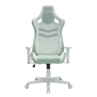 Pastel Mint and White Gaming Chair-front view, no pillow