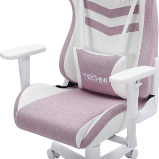 Pastel Pink and White Gaming Chair-Close Up