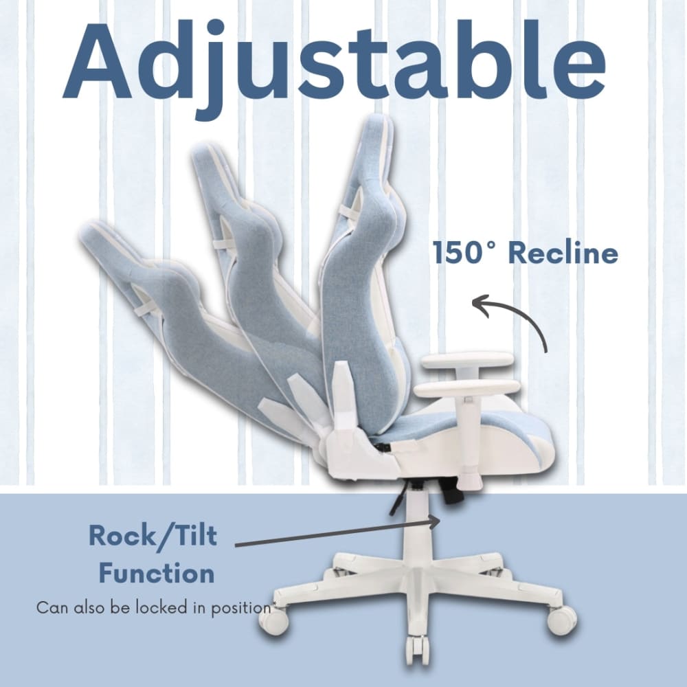 Adjustable reclining gaming chair.
