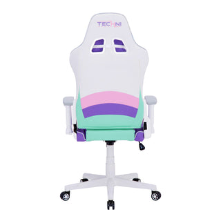 The kawaii gaming chair, is a beautiful pink and white gaming chair with pastel purple and mint accents. 