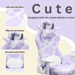 TechniSport cow print gaming chair features detail view – ergonomic cow gaming chair for stylish home office setup 