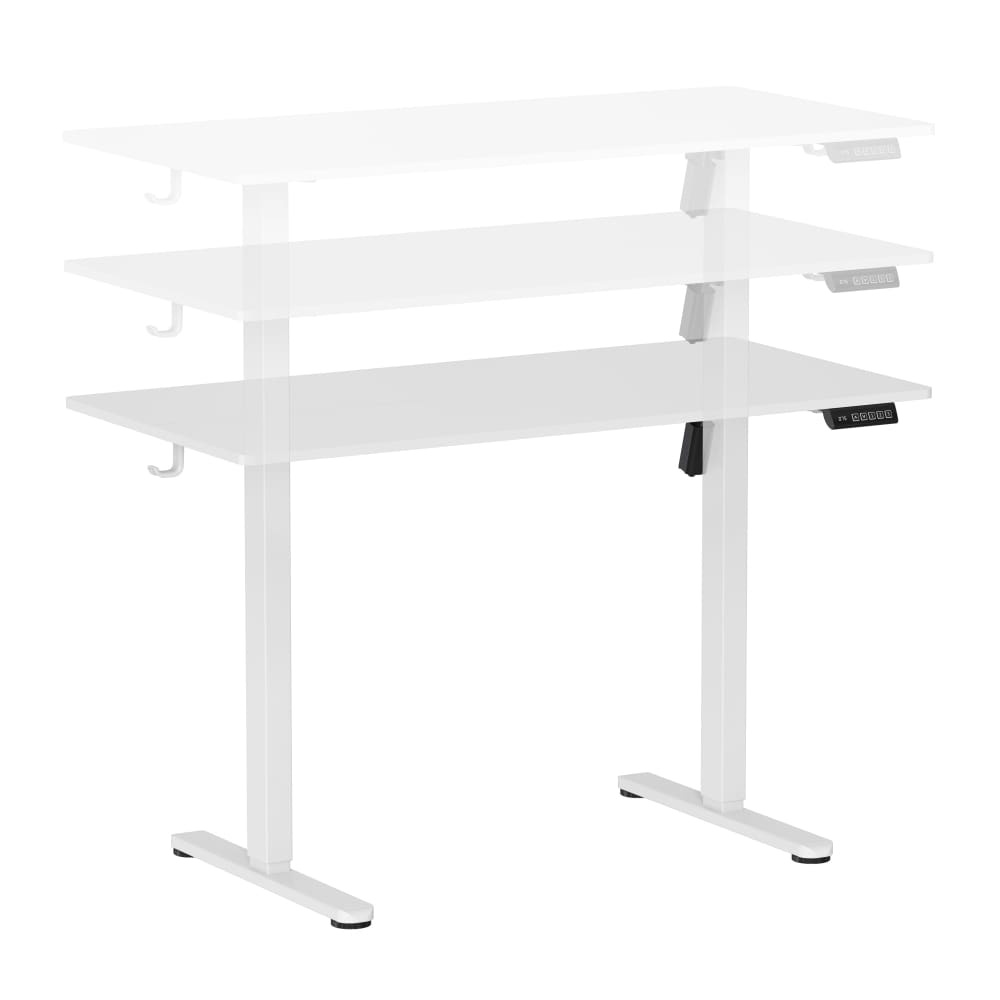 White adjustable standing desk.