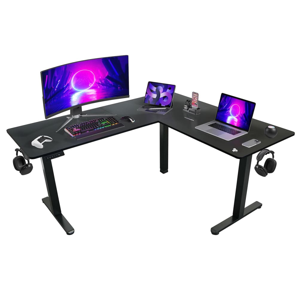 Polaris Electric Black L Shaped Standing Desk – Techni Sport