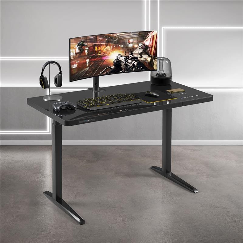 Tokyo Electric Sit To Stand Desk W/ Wireless charging + speakers Gaming Desk