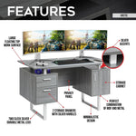 Arctic Grey Gaming Desk Gaming Desk