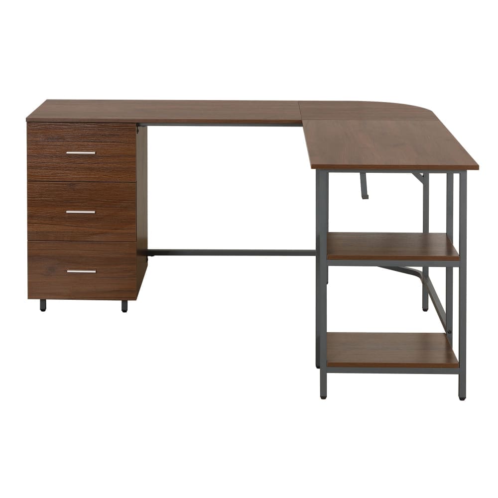 Dallas Walnut L Shape Gaming Desk Gaming Desk