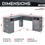 Denver Grey L Shape Gaming Desk Gaming Desk