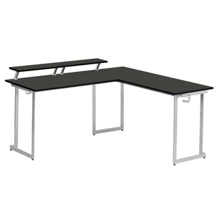 Warrior Gaming Desk Black & Silver Gaming Desk