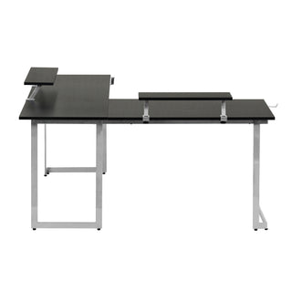 Warrior Gaming Desk Black & Silver Gaming Desk