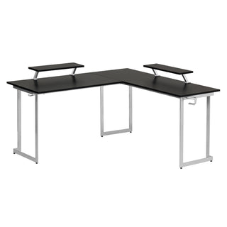 Warrior Gaming Desk Black & Silver Gaming Desk