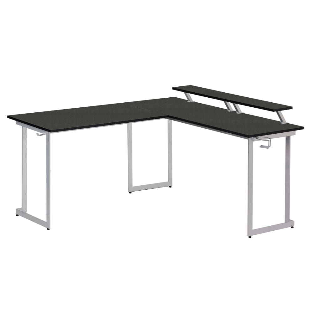 Warrior Gaming Desk Black & Silver Gaming Desk