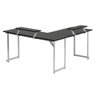 Warrior Gaming Desk Black & Silver Gaming Desk