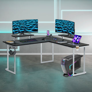 Warrior Gaming Desk Black & Silver Gaming Desk