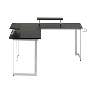 Warrior Gaming Desk Black & Silver Gaming Desk