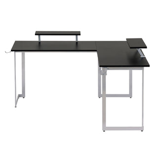 Warrior Gaming Desk Black & Silver Gaming Desk