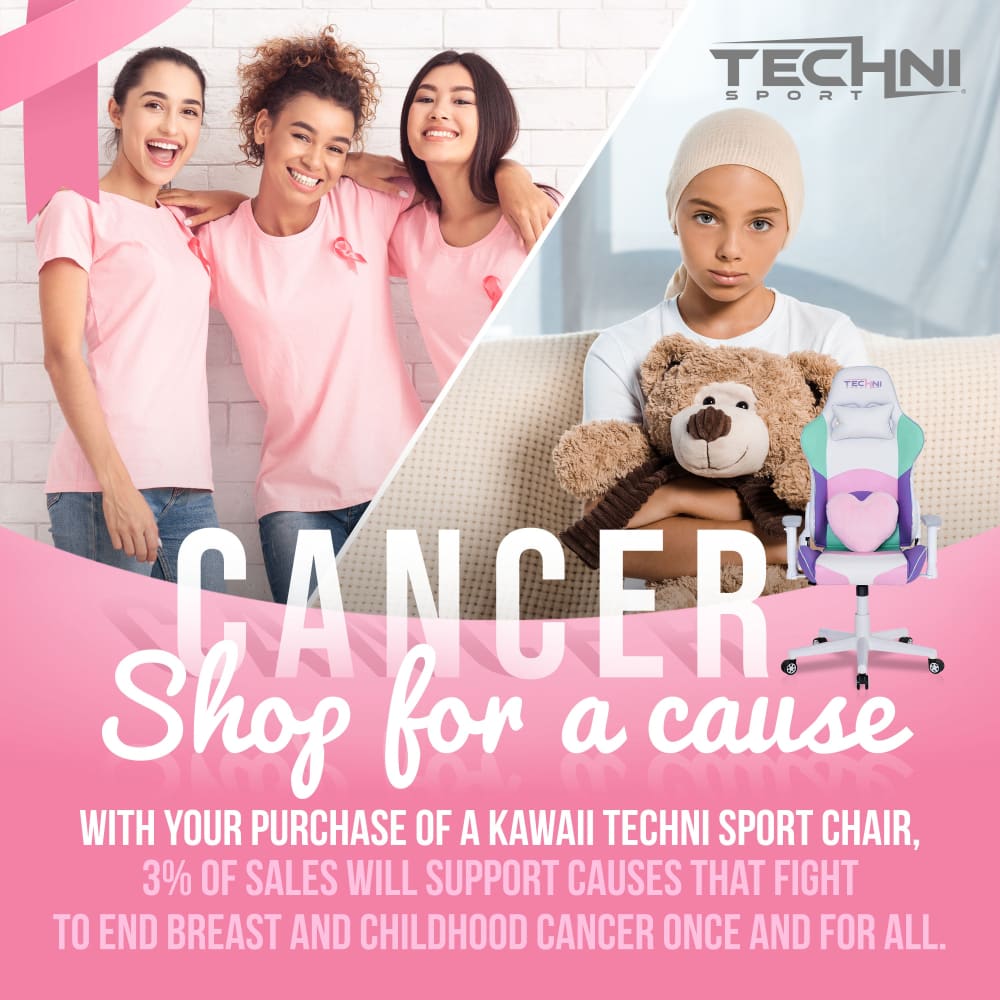 3% of all proceeds from the kawaii gaming chair are donated to breast cancer research. 