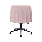 Pink cross cross office chair with wheels.   