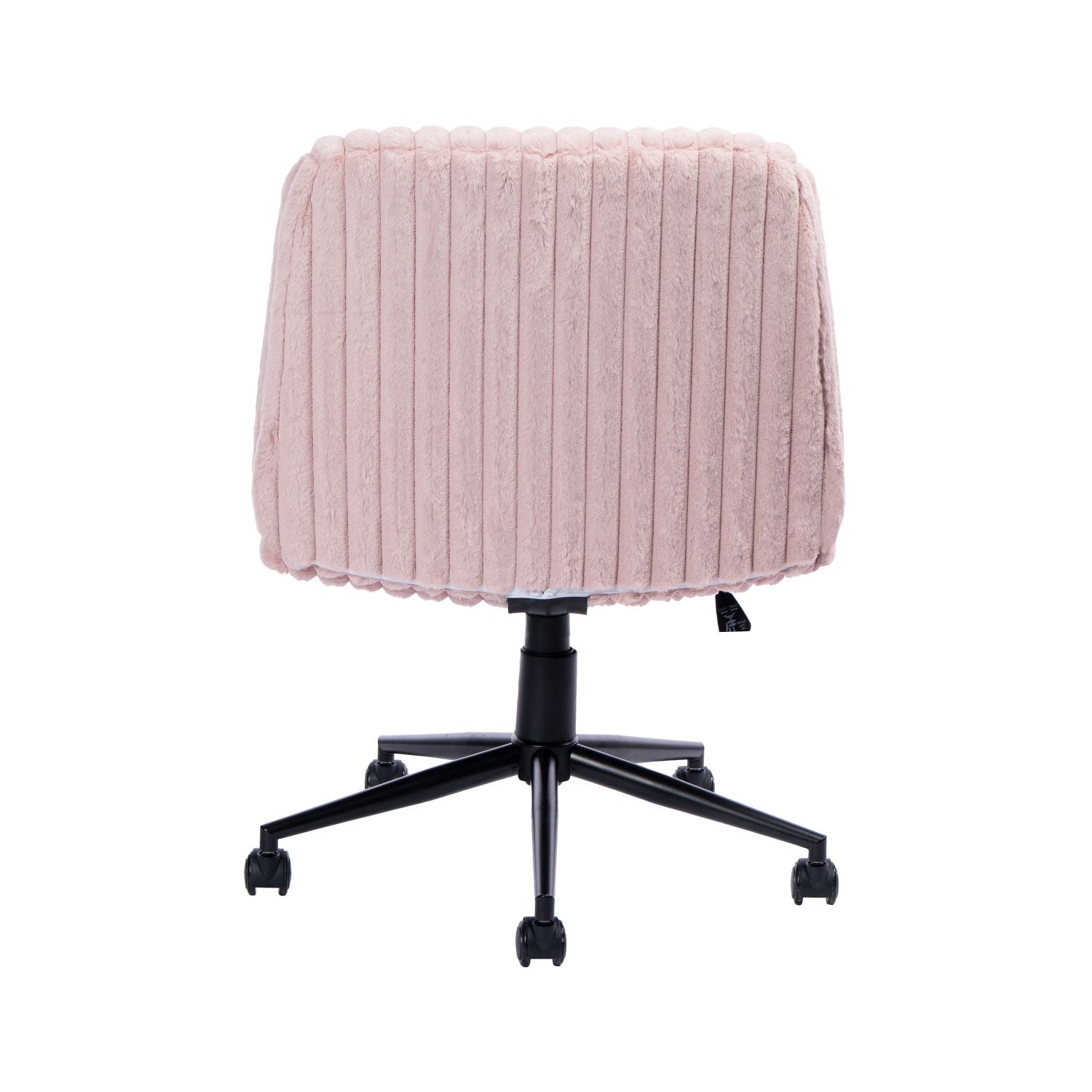 Pink cross cross office chair with wheels.   