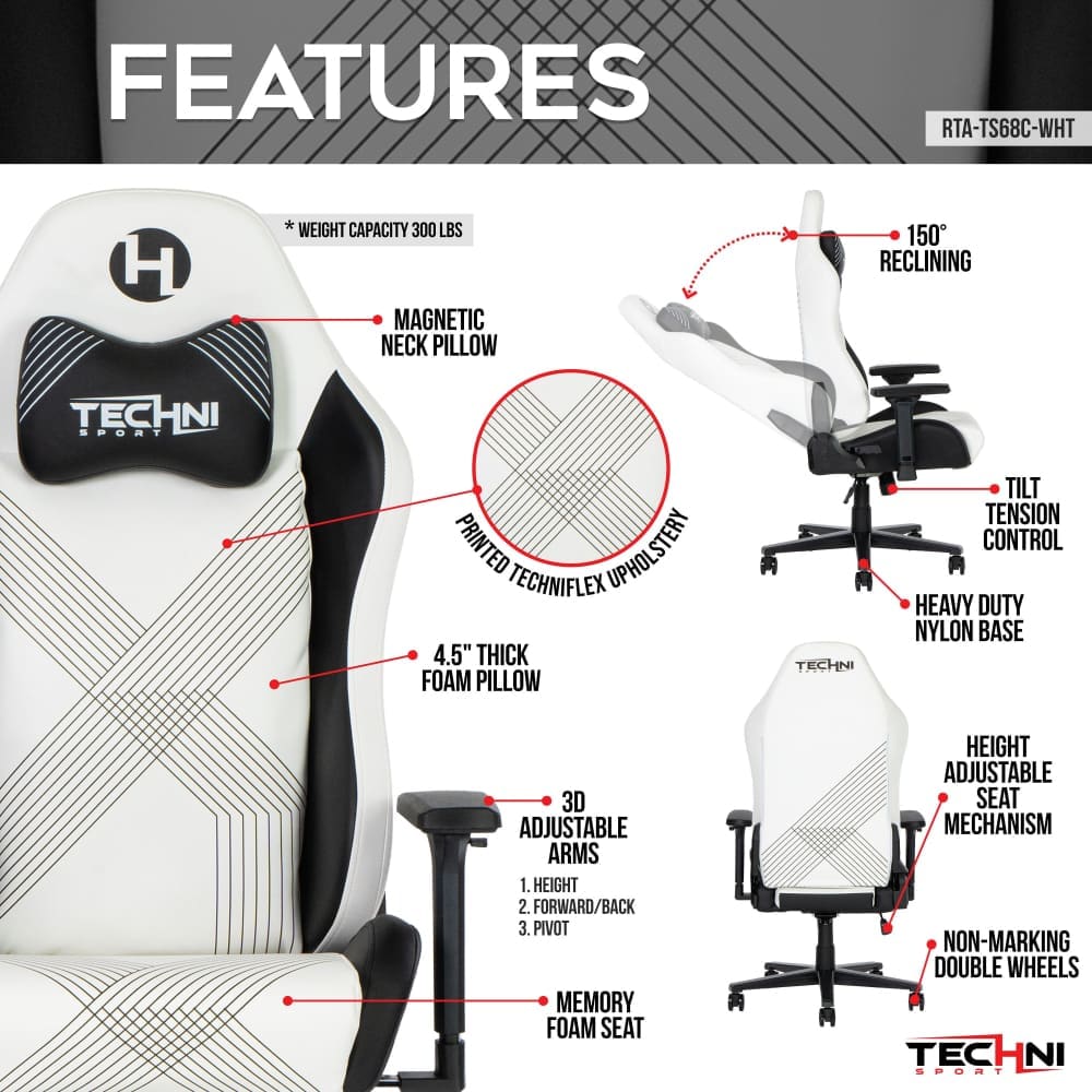 Comfort Edge White Gaming Chair Gaming Chair  