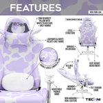 features of lavender cow gaming chair 