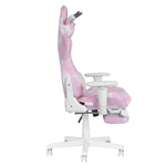 sideview pink cow gaming chair
