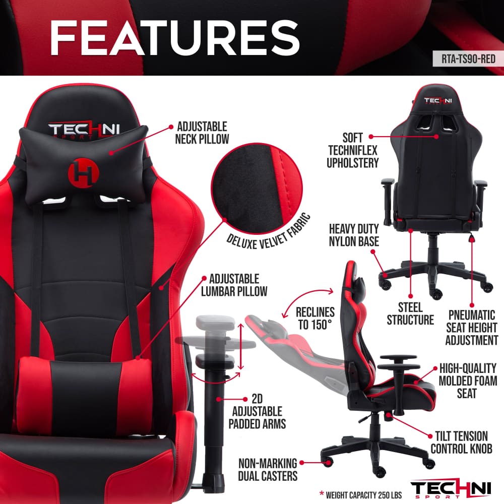 ProGamer2 Red Gaming Chair Gaming Chair