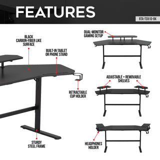 Defender Black Gaming Desk