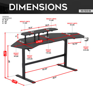 Defender Black Gaming Desk