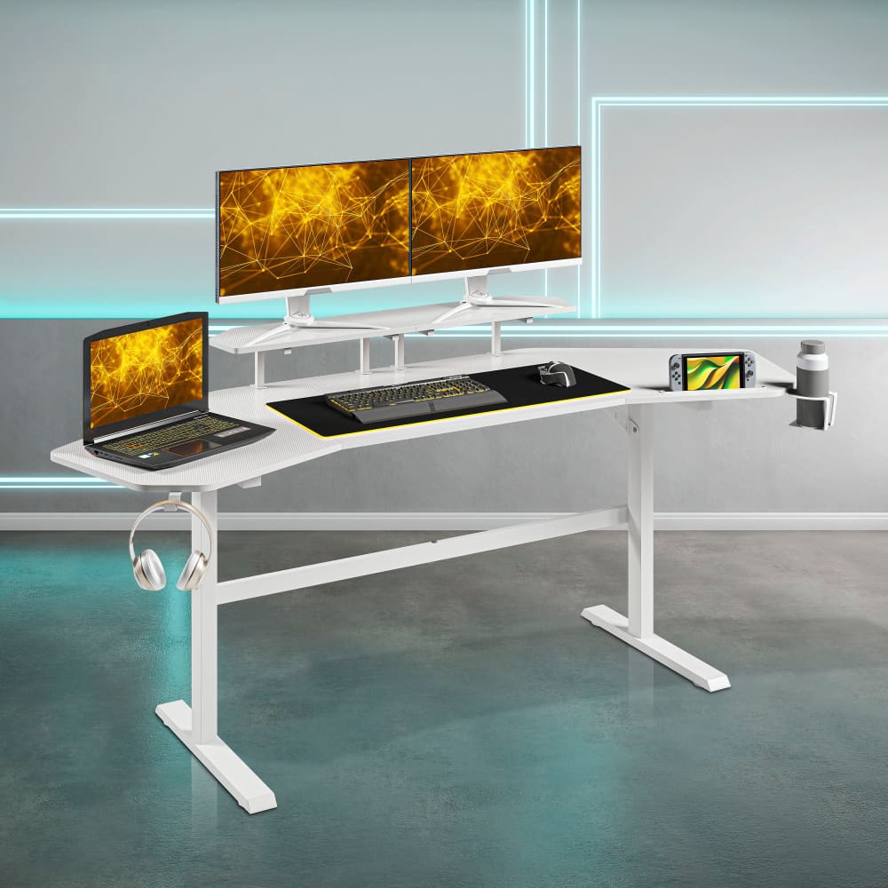 Defender White Gaming Desk Gaming Desk