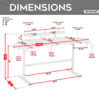 Defender White Gaming Desk