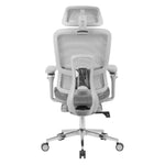 Techni Sport Ergon Mesh Gaming Chair in gray, back view showing mesh backrest and lumbar support 
