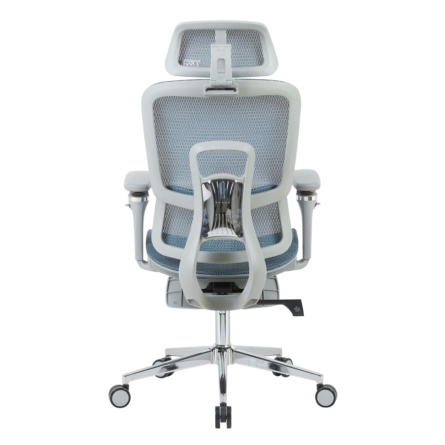 Techni Sport Ergon Mesh Gaming Chair in teal, back view showing mesh backrest and lumbar support 