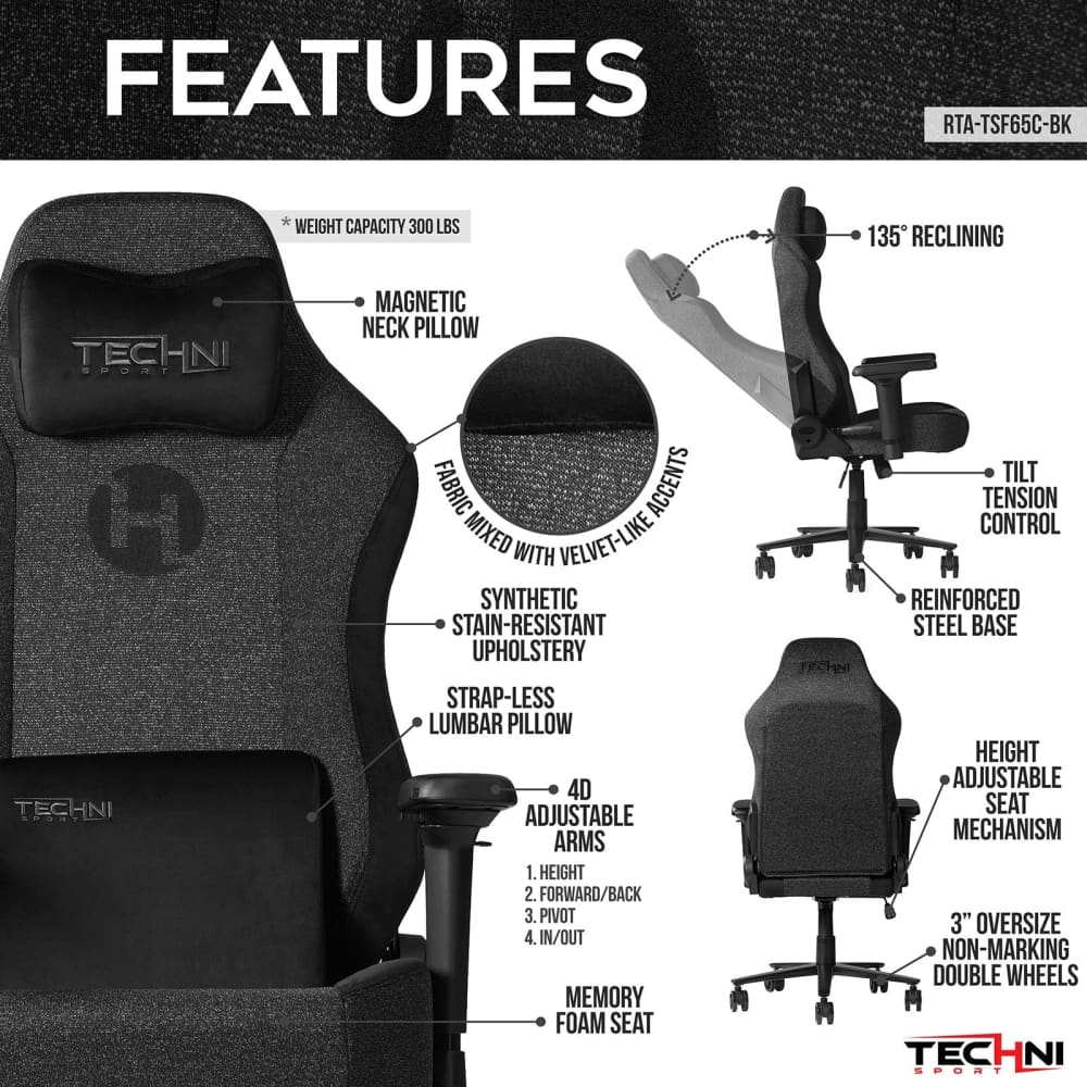 Orion Black Gaming Chair Gaming Chair