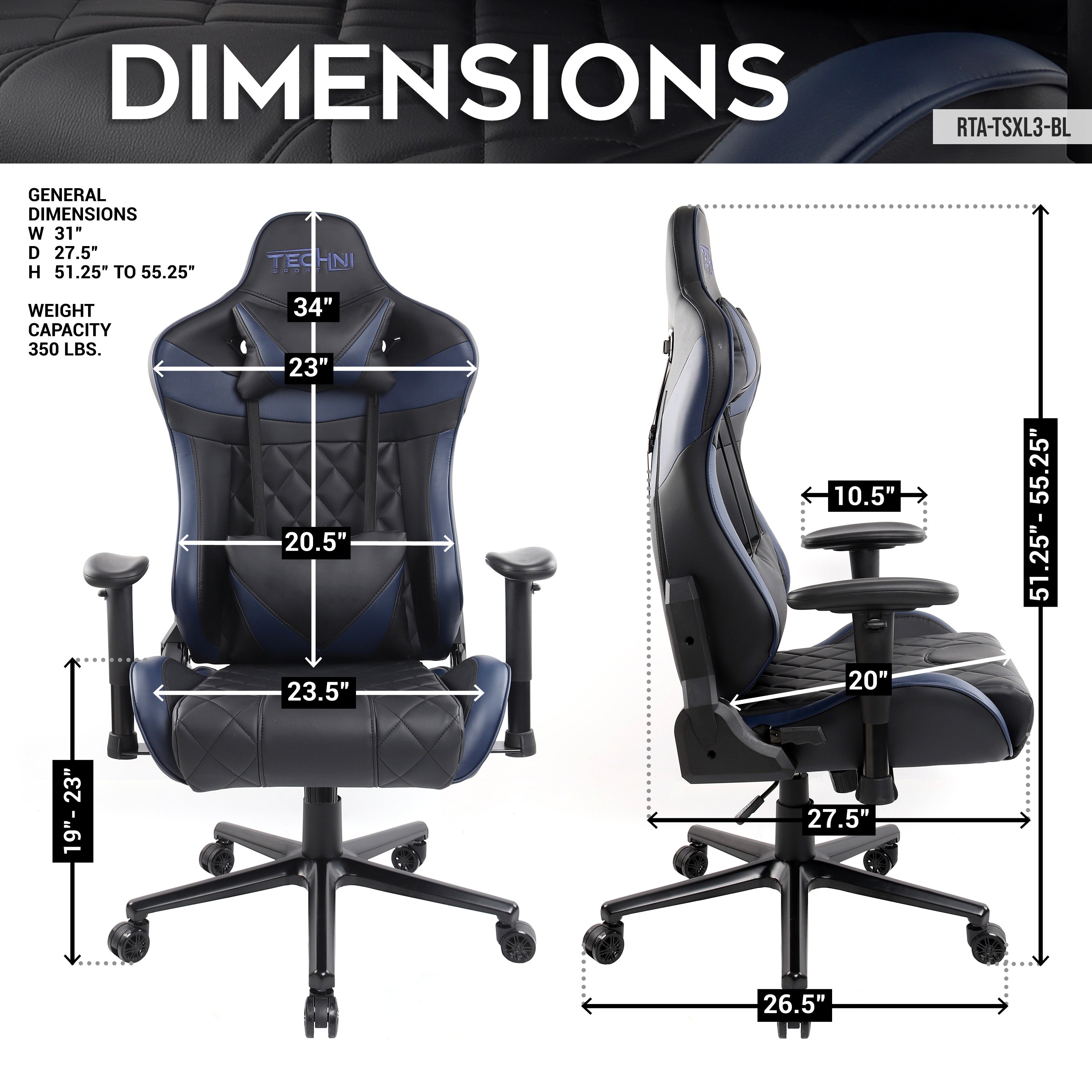 XL Gaming Chair for Big & Tall Gamers | GamerXL Series – Techni Sport