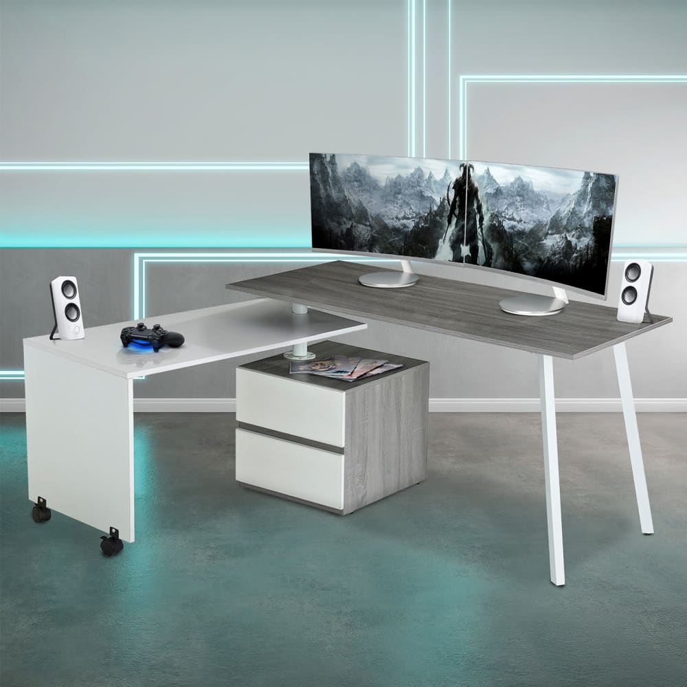 Transformer Gaming Desk Grey Gaming Desk