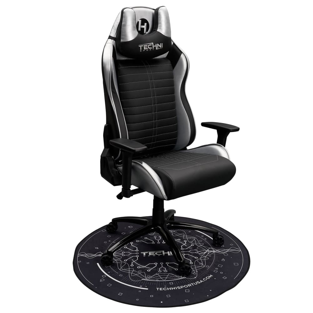 Circuit 40” Black Round Chair Mat Floor Mats