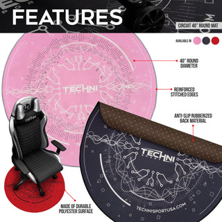 Circuit 40” Pink Round Chair Mat Floor Mats