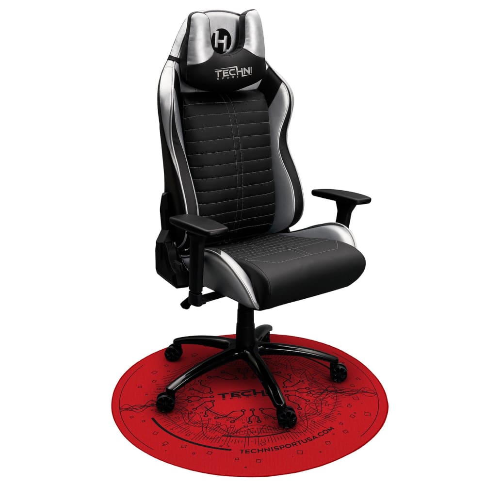 Circuit 40” Red Round Chair Mat Floor Mats