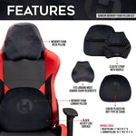 GameON-Black Memory Foam Neck & Lumbar Pillow Set Pillow