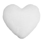 Plush Heart White Lumbar Pillow