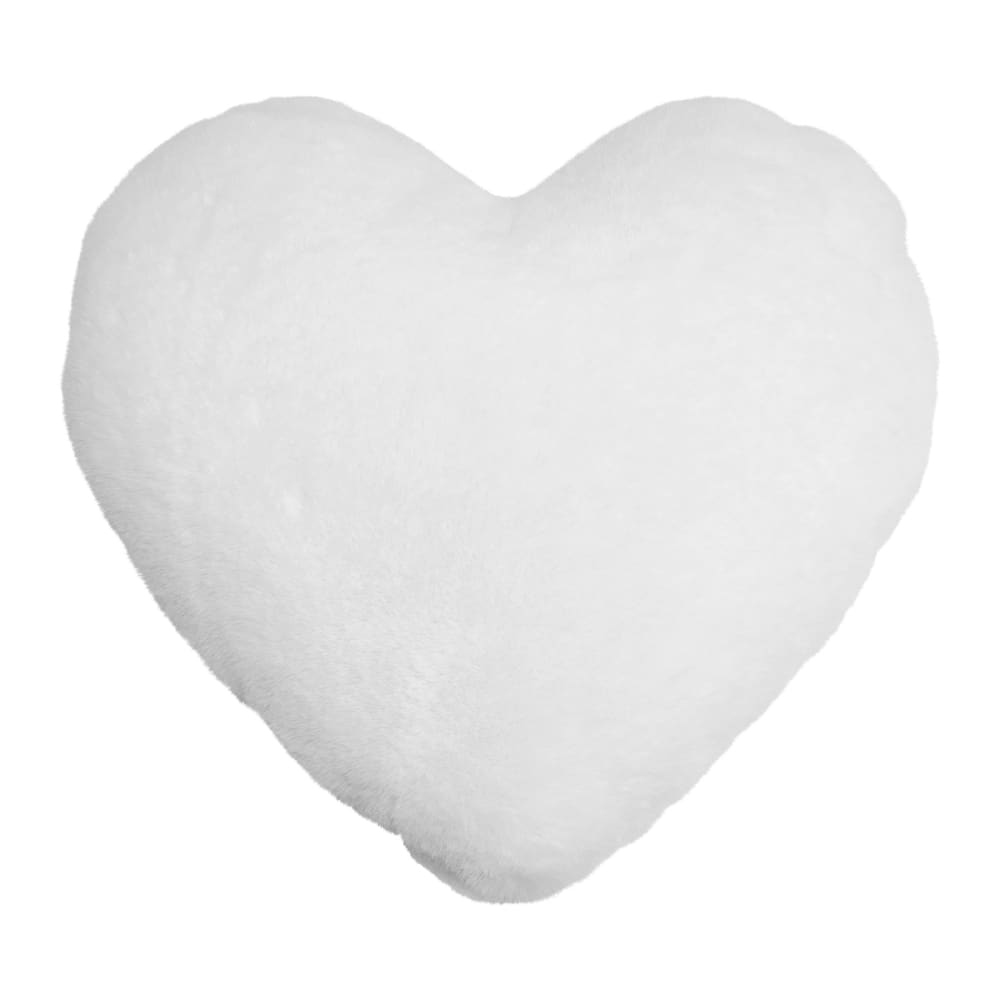 Plush Heart White Lumbar Pillow