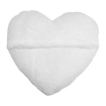 Plush Heart White Lumbar Pillow