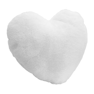 Plush Heart White Lumbar Pillow