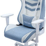 Blue and white ergonomic chair with 'Techni Sport' branding on a white background 