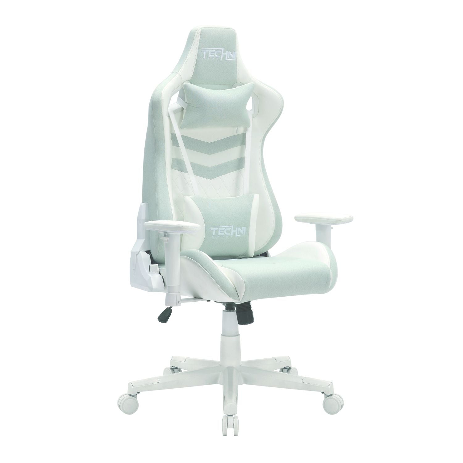 The green gaming chair is perfect to bring comfort to green gaming setups; with adjustable lumbar pillow, stain resistant fabric and removable neck pillow it is sure to bring comfort for hours.   