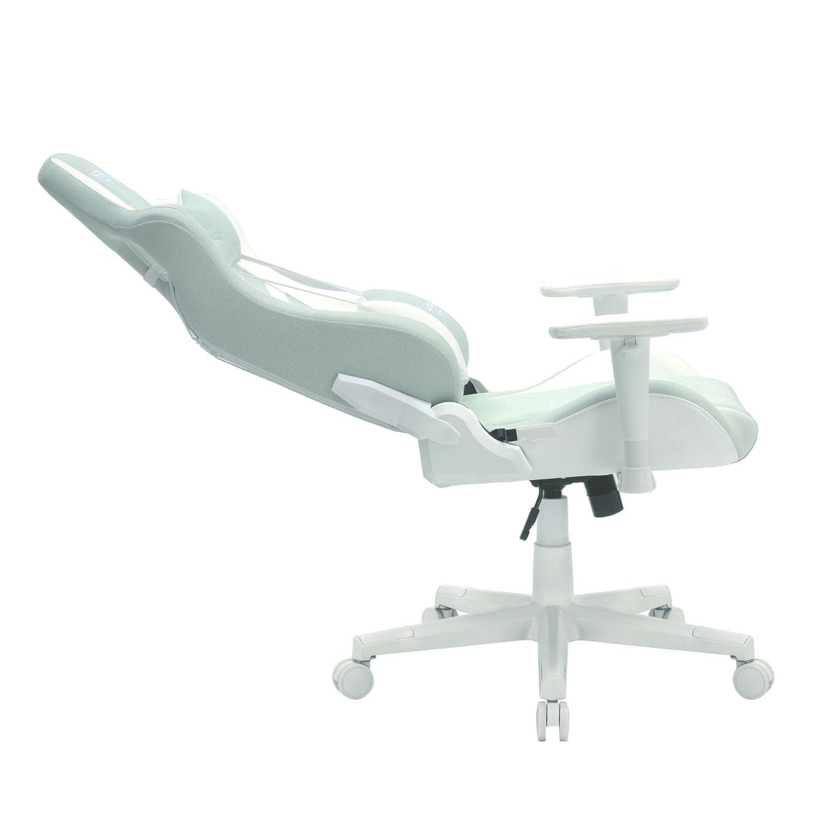 Adjustable, green gaming chair with a full 150 degree recline and rock/tilt function.  