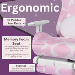 Pink Cow Gaming Chair with Footrest - Gaming Chair