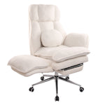 White plush wide seat gaming chair designed for cross legged comfort 